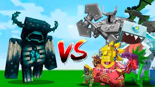 WARDEN vs ALL MOWZIE'S MOBS MINECRAFT FERROUS WROUGHTNAUT , BARAKO, VIPER, FROSTMAW TOURNAMENT