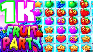 Fruit Party 🍓🍏 Huge Big Wins €1.000 Bonus Buys So Many Big Max Multiplier 😵 Hits This Session‼️