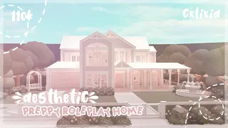 Bloxburg | Preppy Aesthetic 🌷 Roleplay Home Exterior | House Build | 110k