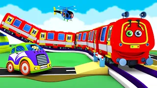 Red Caterpillar Thomas Cartoon Train: Choo Choo Toy Factory Cartoon Train Videos