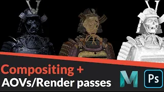 How to set up AOV's to render passes with Arnold in Maya + Compositing in Photoshop
