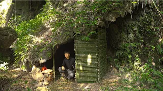 3 DAYS solo Survival CAMPING. Built a CAVE with Fireplace, Survival Shelter. Fishing, Catch and Cook