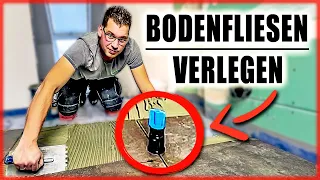 BODENFLIESEN VERLEGEN | Große FEINSTEINZEUG Fliesen verlegen! | Home Build Solution