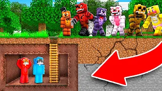 BUNKER SECRETO vs Animatrónicos de FIVE NIGHTS AT FREDDYS en Minecraf