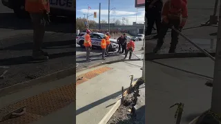 Watch What Happens! Police Intervene Homeless Man Harassing Concrete Workers!!