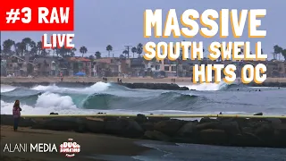 MASSIVE SWELL HITS NEWPORT BEACH - LIVE SURFING - Couch Surfing RAW #3