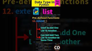 What Is List Data Type Function? - extend( ) function - Python Short Series Ep.46 #python #datatypes