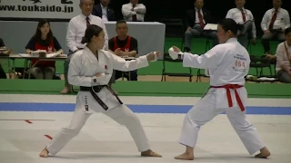 2018 JKA All Japan 女子組手準々決勝 椎名優(千葉) vs 今井絢香(本部推薦)