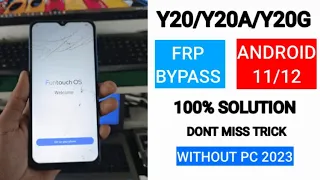 vivo y20 frp bypass android 12 | 100% solution | without pc 2023