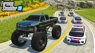 10 COPS CHASE MONSTER MAX! | (RICH REDNECK FS22)