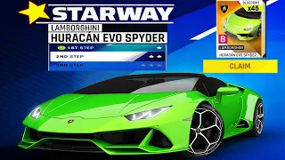 Asphalt 9: Legends Starway Event Step 1 | Unlocking Lamborghini  Huracan Evo Spyder