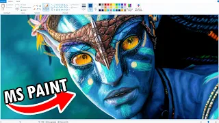 Painting Neytiri from Avatar on MS Paint