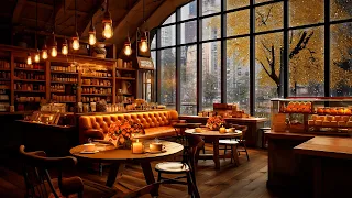 Winter Coffee Shop with Relaxing Smooth Piano Jazz - Cozy Jazz Music for Studying and Working