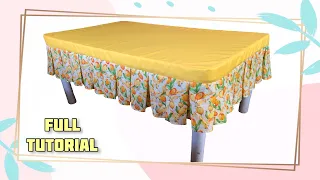 TABLE COVER | How To Make A Pleated Fitted Table Cover | *Tablecloth* | Full Tutorial For Beginners