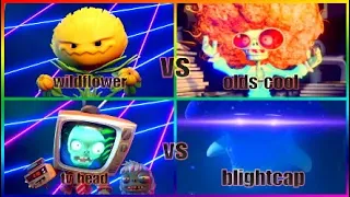 Wildflower vs olds cool and tv head vs blight cap gameplay! [pvz bfn]