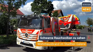 FULDA: Schwarze Rauchwolken zu sehen! Wohnhausbrand im Stadtteil Galerie