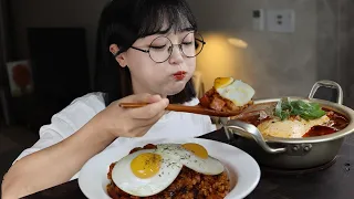 Eat Kimchi Fried Rice & Spicy Soft Tofu Stew | MUKBANG ASMR