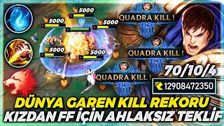 DÜNYA KİLL REKORUNU KIRDIM ! 70 KİLL GAREN JUNGLE 150 K HASAR 60 DK OYUN