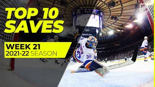 Top 10 Saves from Week 21 of the 2021-22 NHL Season