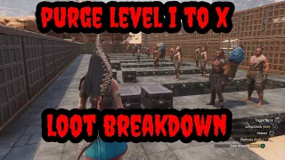 Conan Exiles: Age of War Chapter 2 Purge Loot Breakdown - Levels 1 to 10!!! #conanexilesgameplay