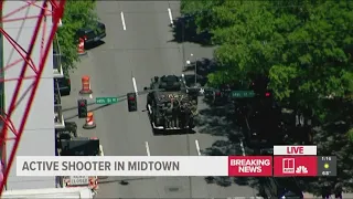 1 dead, 3 injured in Midtown Atlanta shooting; Atlanta Police say suspect at large