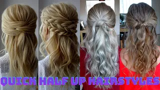 quick half up half down hairstyles