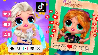 Broke Elsa vs Rich Anna! 30 Frozen Crafts for LOL Surprise