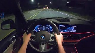 2021 BMW X5 xDrive45e - POV Night Drive (Binaural Audio)