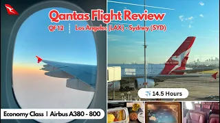 Qantas Flight Review | QF12 | Airbus A380-800 | LAX to SYD | Economy Class | Sydney Transit Vlog ✨