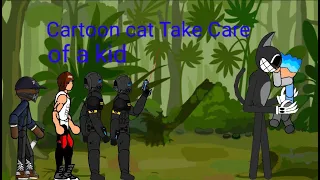 Cartoon cat Take Care of a Kid (dc2)