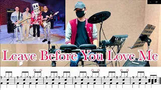 Marshmello & Jonas Brothers - Leave Before You Love Me [ Drum Cover  By T. Ball Jednipat 65 ]