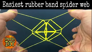 Easiest rubber band spider web ever. How to make rubber bands spider web. 最简单橡皮筋蜘蛛网.