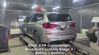 BMW X3M Competition Bootmod3 custom Stage 2 tuning 690hp 840nm