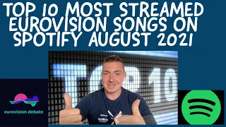 TOP 10 MOST STREAMED EUROVISION SONGS ON SPOTIFY AUGUST 2021