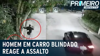 Motorista em carro blindado persegue e atropela ladrões em SP | Primeiro Impacto (19/11/21)