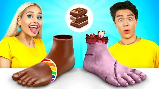 Desafío de Comida Real VS Chocolate | Mejor Guerra de Dulces por Candy Show