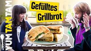 Gefülltes Grillbrot // Mit Pesto & Mozzarella // #yumtamtam