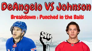 Tony DeAngelo Punches Reese Johnson in the Balls - NHL Fight Photo Breakdown