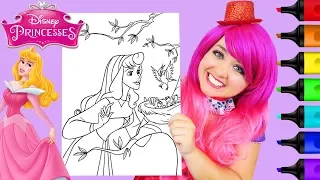 Coloring Aurora Sleeping Beauty Disney Princess Coloring Page Prismacolor Markers | KiMMi THE CLOWN