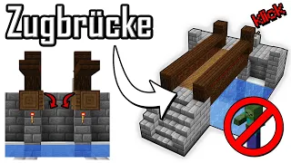 Minecraft Funktionierende Zugbrücke bauen | Zugbrücke in Minecraft bauen deutsch