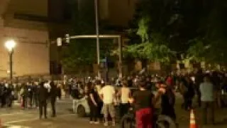 Portland protesters scattered amid bangs and gas