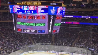 Michael J Fox is in the building. Rangers vs Canadiens MSG