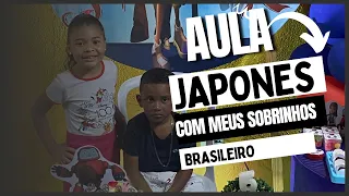 Aula de japonês com meus sobrinhos 🇧🇷