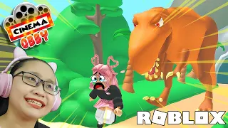 Cinema Obby Roblox - A T-REX is CHASING ME!!!!