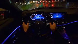 2022 Mercedes Benz E-Class Avantgarde e220d T 4matic - pov night drive