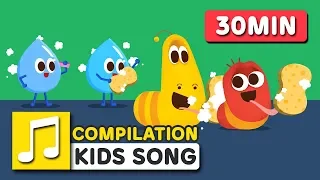 BRUSH AND WASH AND OTHER SONGS | 30MIN | LARVA KIDS | SUPER BEST SONGS FOR KIDS