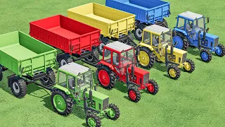 WORK OF COLORS ! ASPHALT LOAD WORK with Mini Tractors ! Farming Simulator