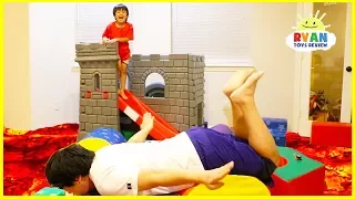 The Floor is Lava Challenge Pretend Playtime with Ryan ToysReview!