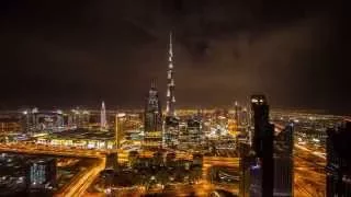 Clouds over Dubai, Burj Khalifa (Timelapse)