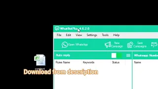 Send BULK Whatsapp Messages By EXCEL FILE Whatbot Plus 4.6.2, Check description to DOWNLOAD